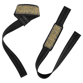 Correas de levantamiento de pesas de rayas azules y amarillas profundas de neopreno de 26 pulgadas para levantamiento de pesas, levantamiento de pesas, levantamiento de peso, ejercicio, entrenamiento