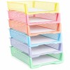 Set of 6 Pastel Turn in Trays for Teachers Stackable
