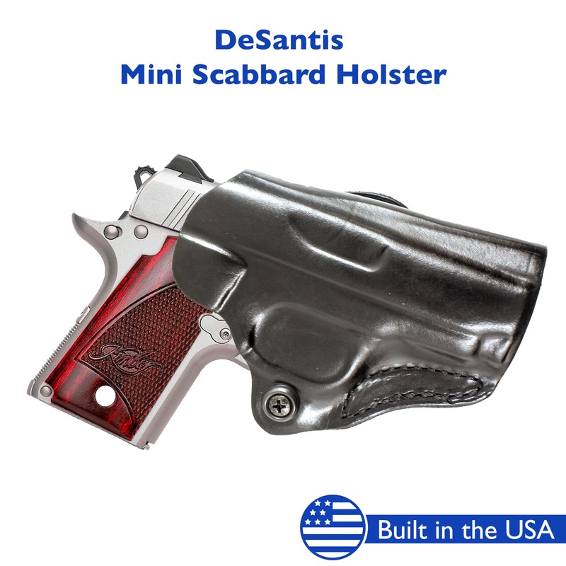 DeSantis Mini Scabbard Gun Holster with Secure Grip, Fits Kimber