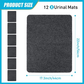 Nuanchu 12 Pack Nonslip Urinal Mats Urinal Floor Mats Water Absorption Urinal Mat Bathroom Urinal Floor Pad for Men Bathroom Restroom (Grey)