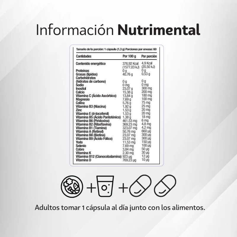 Megavit Multivitaminico De Mujer 60 Cps Vitaminas Mujer Sin Sabor