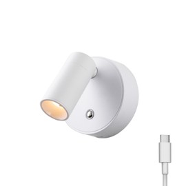 Luzden Type C Charging Wall Mounted Torch Night Light LED Reading Lights Bedside Adjust Brightness Magnetic 350° Rotation Touch Control, Lamps for Kids Study Bedside Closet