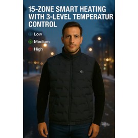 Gokozy Mens Heated Vest with Battery Included, 12V 20000mAh, Lightweight Heated Vest for Men Rechargeable, Ideal for Ski, Commute & Gifts