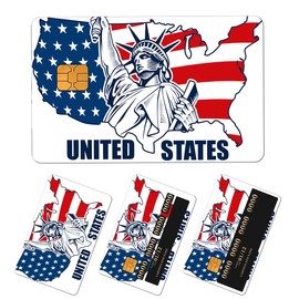 APVDSH Credit Card Skin, Cute Debit Card Skin Sticker, 4Pcs Stylish Slim Anti-Wrinkling Removable Credit Card Sticker for Transportation, Key USA Map