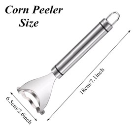 2 Piece Magic Corn Peeler, Stainless Steel Corn Stripper Remove Corn Cob, Convenient Efficient Thresher Corn Cutter from The Cob, Corn Planer Kitchen Tools (18.5 * 6.5)