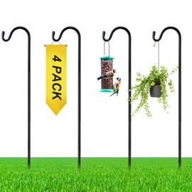 Yetene 4 Pcs 45 Inch Shepherds Hook for Outdoor Adjustable Bird Feeder Pole Metal Steel Shepard Hooks for Hummingbird Stand Feeder Pole for Garden Plant, Lantern, Hanging Wedding Decor