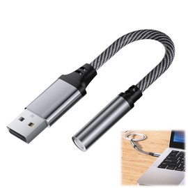 USB to 3.5mm Jack Audio Adapter, External Sound Card Gaming Headset USB Aux TRRS 4-pole Stereo Sound Card with DAC Compatible for PC Laptop Tablet Headphone, Red