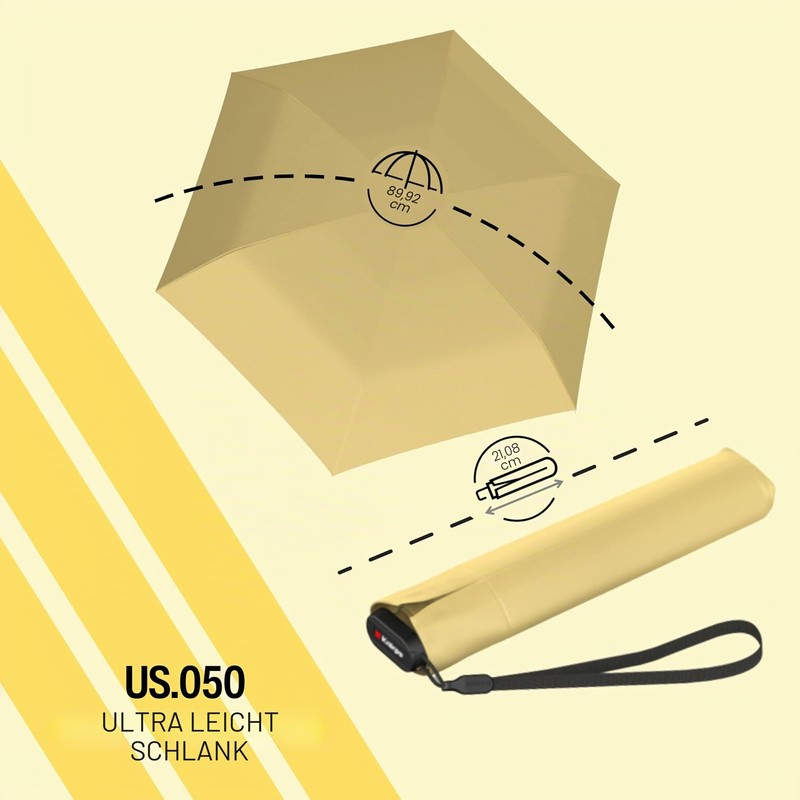 Knirps US.050 Ultra Light Slim Manual Pocket Umbrella Vanilla