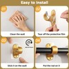 ANDGOO 6 Pack Curtain Rod Brackets No Drilling, Gold Curtain