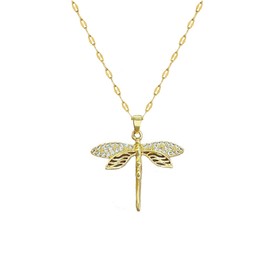 Acekiily Gold Necklace for Women (Dragonfly)