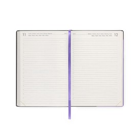 Legami - Medium Daily Diary, 12 Months, from January 2024 to December 2024, Elastic Closure, January 2025 Monthly Planner, Final Pocket, Removable Address Book, 12 x 18 cm, Lavender Colour