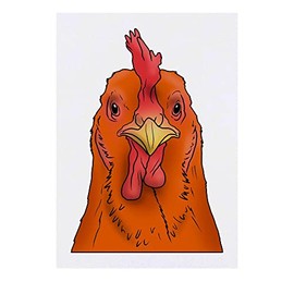 'Chicken Head' Temporary Tattoo - Water Resistant, Skin-Safe, Non-Toxic Transfer (TO00056143)