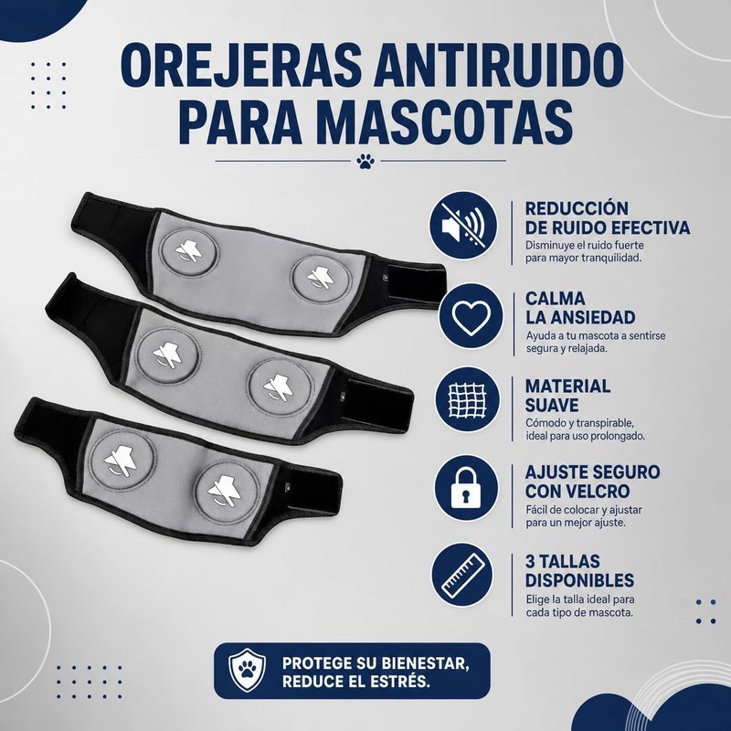 Orejeras contra Ruido de Perro, Capucha Protección para Orejas Perro