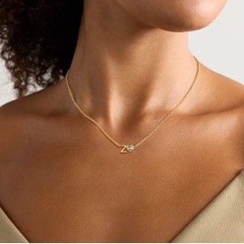 Amicon Initial Necklace for Women Dainty 14K Gold Plated Heart Letter Necklace Tiny Gold Initial Pendant Necklaces Z Necklace Mothers Day Gifts for Women Jewelry