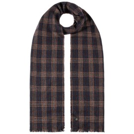 LIERYS Dancosta Wool Scarf - Checked - Virgin Wool Cashmere - Italy - Unisex - Winter, darkblue