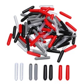 QUARKZMAN Pack of 100 Rubber End Caps 2 mm ID Protection Devices for Screw Thread PVC Vinyl Round Tube Bolt Cap Cover Black Red Grey Clear