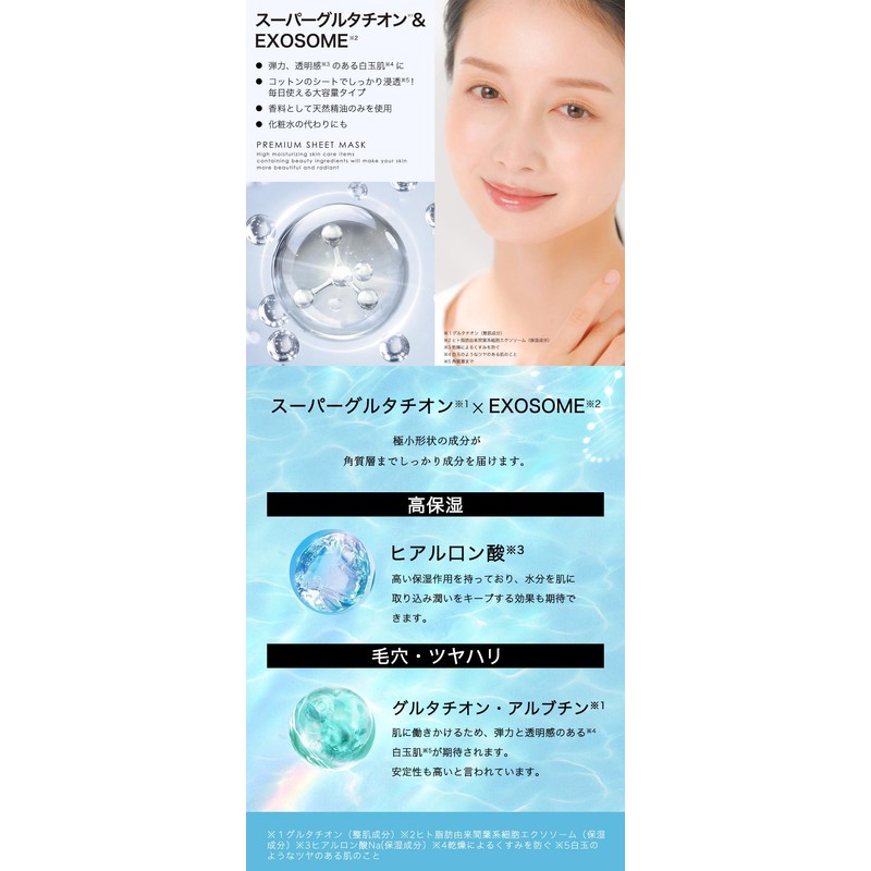CICIBELLA Sheet Mask, Face Pack, Large Capacity, 30 Sheets, Exosome,