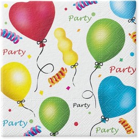 AM Décor - 20ct Soft 3-Ply Paper Luncheon Napkins Party -13" x 13" (Unfolded) Balloons