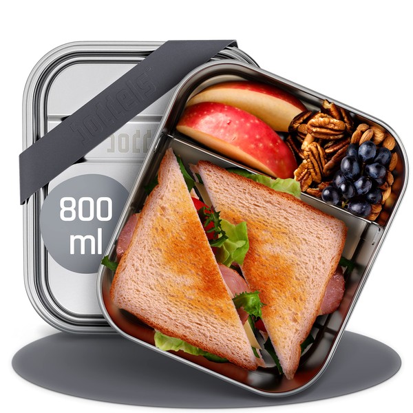 boddels Stainless Steel Lunch Box with Compartments, 800 ml, Includes