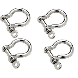 Four Marine Grade Stainless Steel Bow Shackles 1/8"