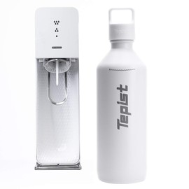 Tepist ThirtyO 30oz Stainless Steel Bottle Compatible with Sodastream Machines | Powder Coated White | Vacuum Sealed | Double Walled | Leak-Proof | Easy to Carry | Reusable Bottle
