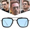 Retro Vintage Sunglasses Tony Stark Glasses Square Metal Frame for