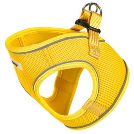 Bunty Dog Harness Small Dog - Lightweight and Durable Design, Breathable Comfy Padded Small Dog Harness, Reflective Trim Puppy Harness - Easy Fit Hook Loop & Buckle - Yellow