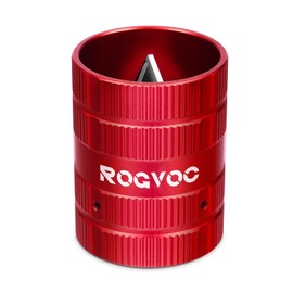 ROGVOC Deburring Tool, Plumbing Reamer Chamfering Tool for 1/4 Inch to 1-5/8 Inches, Inner Outer Pipe Reamer with 4 Solid Cutting Edges for PVC, Copper and Aluminum Tubes, Red