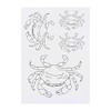 4 x 'Crab' Temporary Tattoos - Water Resistant, Skin-Safe, Non-Toxic