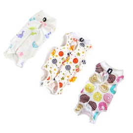 3 PCS Cat Recovery Suit for Spay Abdominal Wounds Female, Cat Onesie for Cats After Surgery, Surgery Recovery Suit Breathable Alternative Kitten Onesie for Cats Anti Licking (Sweet(3 PCS), M)