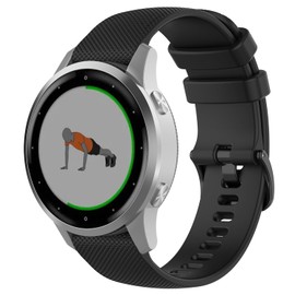 Anuoli Compatible With Garmin Vivoactive 4S Band,18mm Silicone Replacement Band for Garmin Vivomove 3S / Venu 3S 2S / Forerunner 265S 255S (Black)