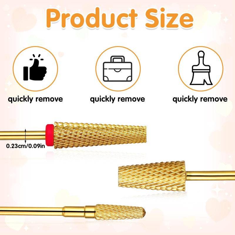 Qianyu 3-Piece Nail Drill Set 5-in-1 Carbide Nail Art Tools