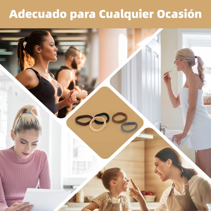 100 Pcs Ligas para Peinar el Cabello Altamente Elásticas, Lazos