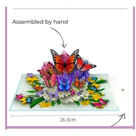 Nhgkju 3D Stereoscopic Greeting Card Butterfly Flower Valentine's Day Teacher's Day Goddess Day Premium Sense Festival Thank You Card Thanksgiving Card (Pop Up Card Butterflies on Flowers)