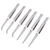 WANDIC Cross Locking Tweezers Bent & Straight Reverse Action Stainless