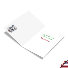 The Best Card Company Christmas Greeting Card with 5 x 7 Inch Envelope (1 Card) Merry Christmas Holiday Critter Snow Angels Dog C4187FXSG