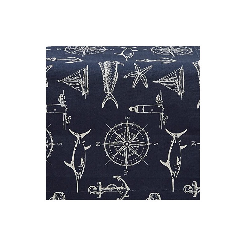 Split P Captain's Quarters Table Runner 15X72 - Navy