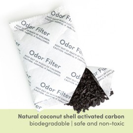 QUALIAZERO Natural Activated Carbon Charcoal Odor Absorber Filter | Eliminator Deodorizer Air Purifying Freshener Refill Bag | For Trash Can, Fridge, Shoes, etc.. | Made with Coconut Shell (9 PACK)