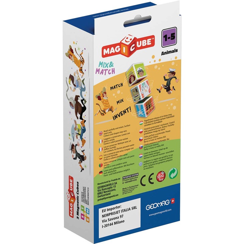 Geomag 110 Magicube Animals 3 Würfeln, Mehrfarbig