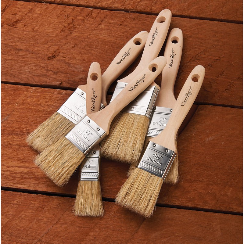 Woodriver 100% Natural Bristle Brush Set 6-Piece