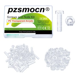 Pzsmocn 100pcs/50 Sets M5*20mm PC Clear Plastic Phillips Round Head Screws and Hex Nut Set for DIY, Models and Fixing Electronic Products