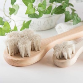 Asakusa Art Brush, Hakuba Hair Body Brush "Sakura" Long & Facial Cleansing Brush Set