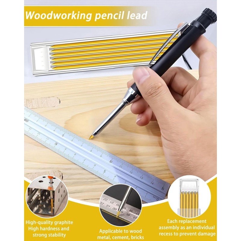 DAFNE Pack of 24 Pencil Leads for Carpenter's Pencil, 2.8