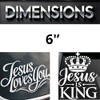 Jesus is King, Jesus Loves You Two Stickers in One