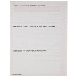 Brady Lockout Procedure Station Forms (Pack of 25)
