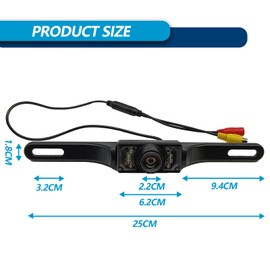 Universal License Plate Backup Camera, 8 HD LED Infrared Vehicle Camera/170° Wide Angle Night Vision Camera/Waterproof Anti-Fog and Dustproof Rear View Camera Fit for Car Truck SUV