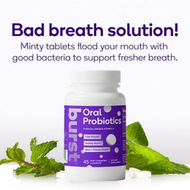 Burst Dental Probiotics (45 Count) | Healthy Oral Cavity, Bad Breath, Immune System & Sinus Support | Promotes Upper Respiratory Health and Beneficial Bacteria | Blis K12 & M18 | Packaging May Vary
