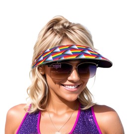 Rainbow Pride Foam Visor Attaches to Sunglasses, Unisex, 2 Visors Per Pack