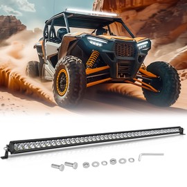 40 Inch Light Bar Single Row, 40" Screwless Slim LED Light Bar Spot Flood Offroad Driving Lights Roof Mounts for Truck Pickup SUV UTV Can-am Polairs RZR SxS