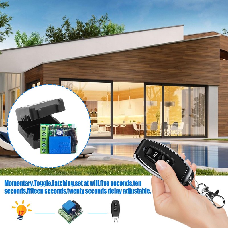 433MHz DC 12V 1K RF Relay Receiver Module with Transmitter